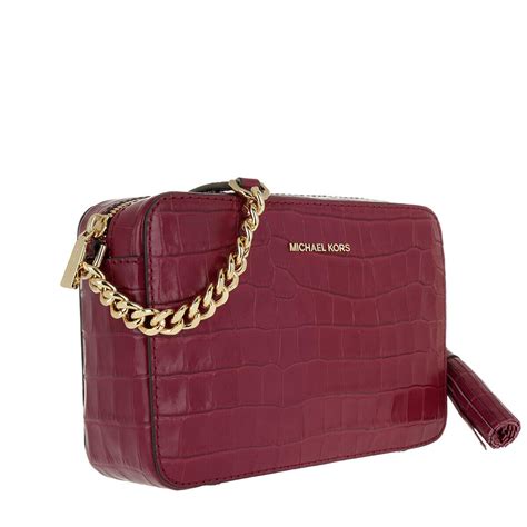 michael michael kors ginny crocodile embossed leather crossbody|Michael Kors ginny crossbody bag.